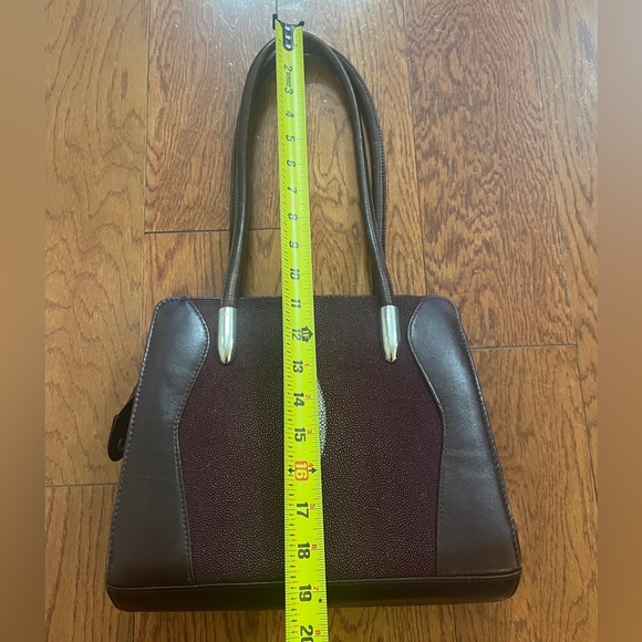 Vintage Kismet Stingray Burgundy Leather Handbag - Picture 3 of 15